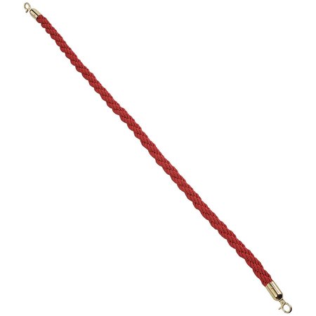 GLOBAL INDUSTRIAL Vinyl Braided Rope 59 With Ends For Portable Gold Post, Red 269386RD